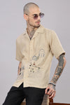 BLENDED LINEN CUBAN SHIRTS HALF SLEEVE