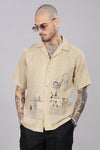 BLENDED LINEN CUBAN SHIRTS HALF SLEEVE