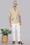 BLENDED LINEN CUBAN SHIRTS HALF SLEEVE