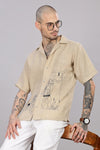BLENDED LINEN CUBAN SHIRTS HALF SLEEVE