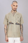 BLENDED LINEN CUBAN SHIRTS HALF SLEEVE